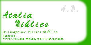 atalia miklics business card